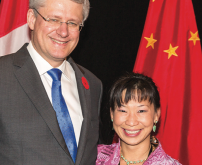 Peng-Sang Cau with Prime Minister Stephen Harper on a trade mission to China. 